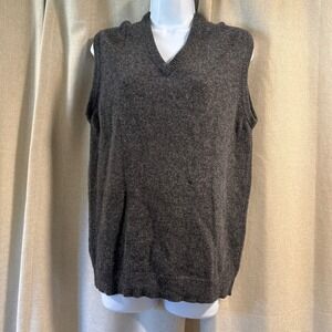 Vintage Jacobson's Lambswool Sweater Vest L Gray V-Neck Knitwear